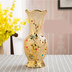 Gold Electroplated Ceramic Vase - European Style Decor
