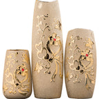 Gold Electroplated Ceramic Vase - European Style Decor