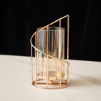 Nordic Wrought Iron & Glass Candle Holder Vase