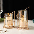 Nordic Wrought Iron & Glass Candle Holder Vase