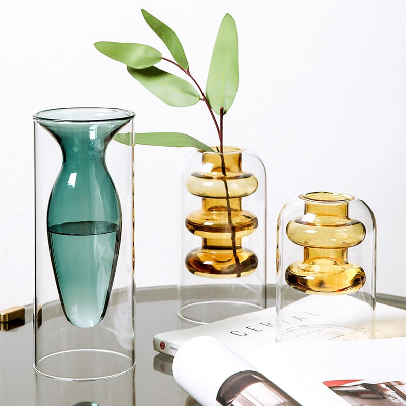 Nordic Colorful Glass Vase - Ins Transparent Design