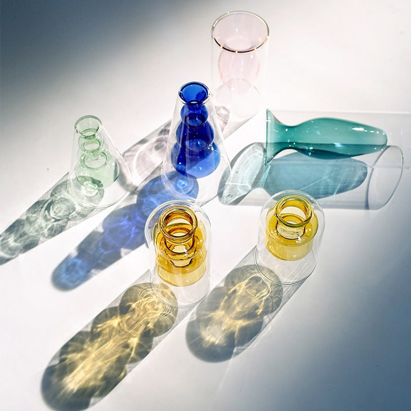 Nordic Colorful Glass Vase - Ins Transparent Design