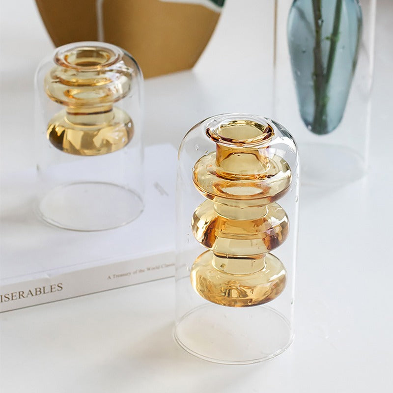 Nordic Colorful Glass Vase - Ins Transparent Design
