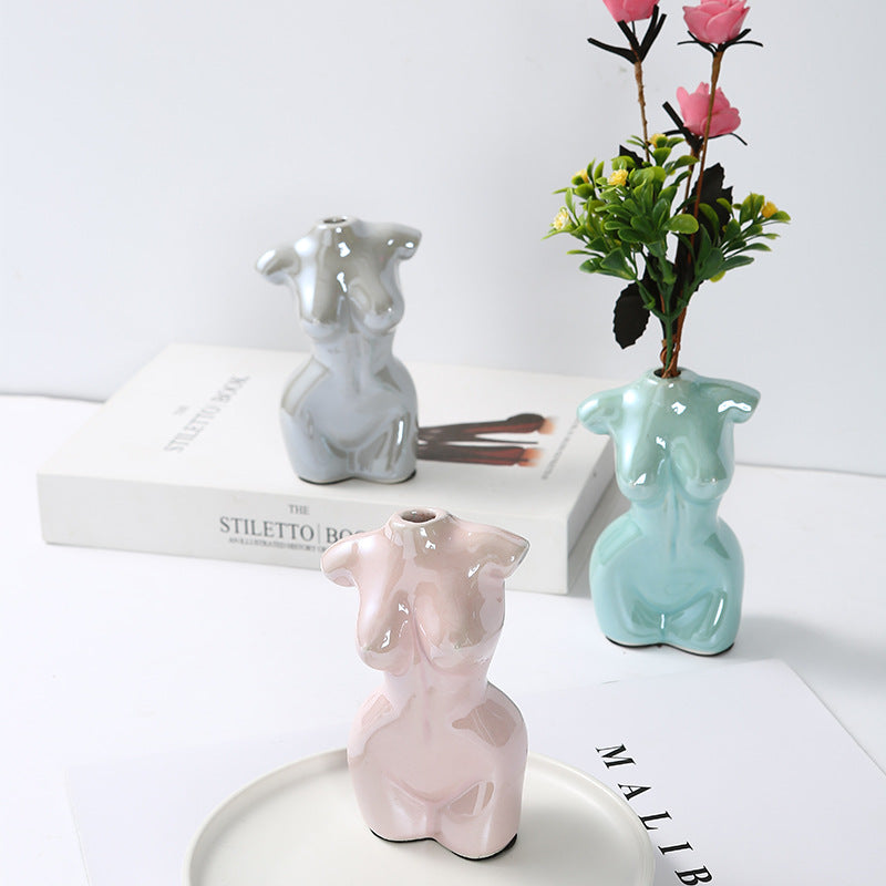 Ceramic Body Art Sculpture Vase - Decorative