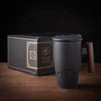 Large Capacity Ceramic Mug with Lid - Covered Coffee Cup