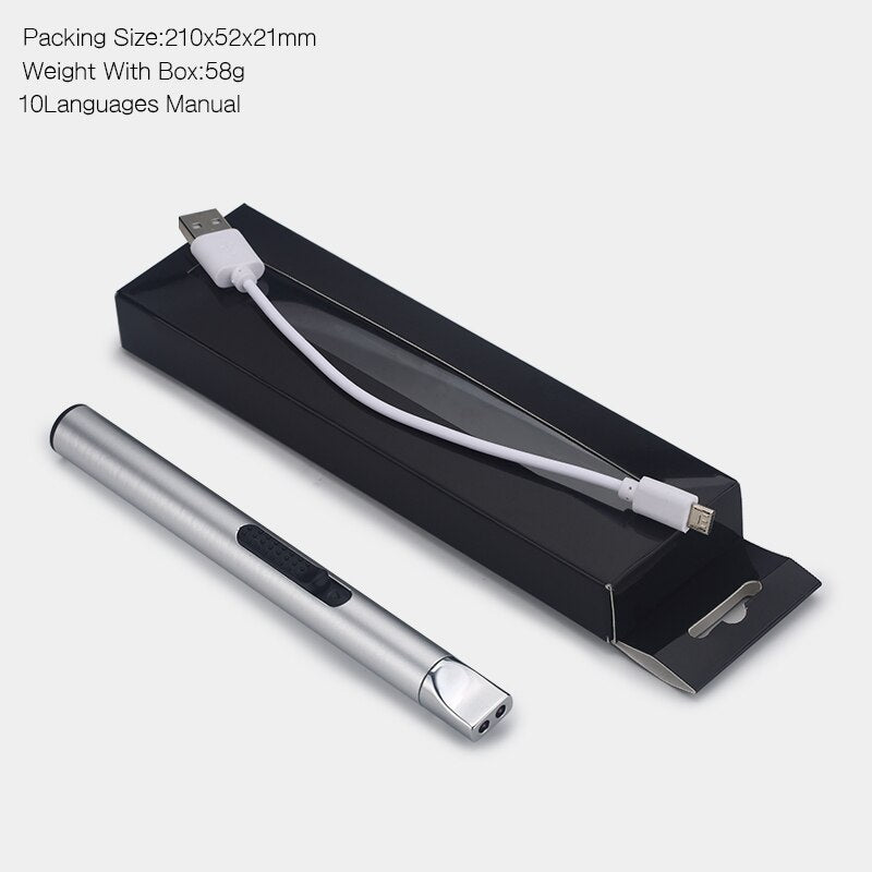 Rechargeable Metal Lighter - Windproof Candle Igniter
