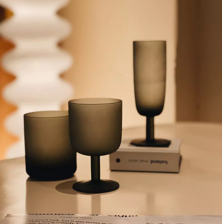 Ins Nordic Retro Smoky Gray Matte Surface Frosted Glass Cup