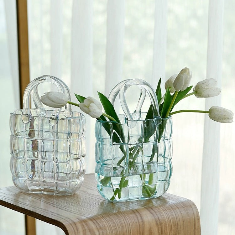 Creative Glass Handbag Vase - Decorative