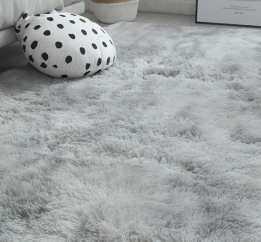 Simple Tie-Dye Long Hair Rug