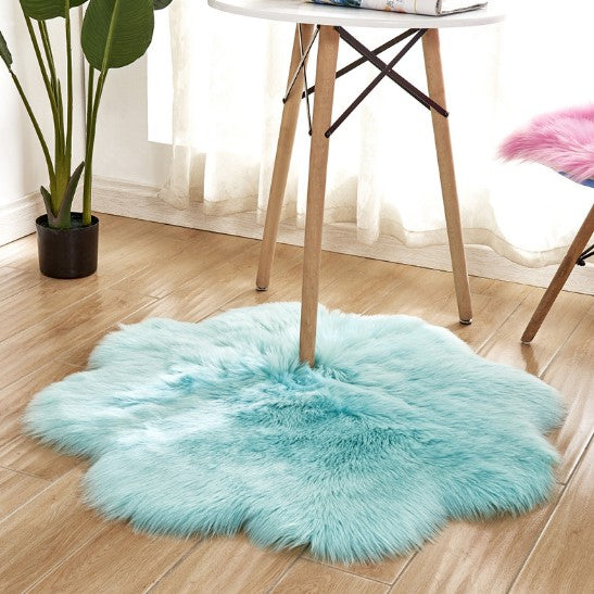 Flower Shape Faux Fur Mat