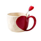 Heart-Shaped Ceramic Mug - Birthday Gift Office Coffee Cup