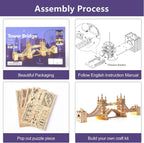 ROBOTIME 3D Wooden Puzzle London Tower Bridge Model Kit For Adults Xmas Gifts TG412