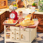 Rolife Mini Dollhouse Kit - DIY 3D Puzzle Baking Kitchen & Book Nook, Creative Craft For Adults Teens, Miniature Model Building, Unique Gift For Women
