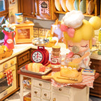 Rolife Mini Dollhouse Kit - DIY 3D Puzzle Baking Kitchen & Book Nook, Creative Craft For Adults Teens, Miniature Model Building, Unique Gift For Women