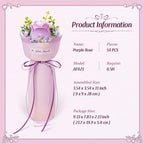 ROBOTIME Flower 3D Puzzle Model Kits Puzzles For Adults To Build Artificial Flowers For Home Bedroom Living Room Decor, Gifts For Women Valentine, Purple Rose