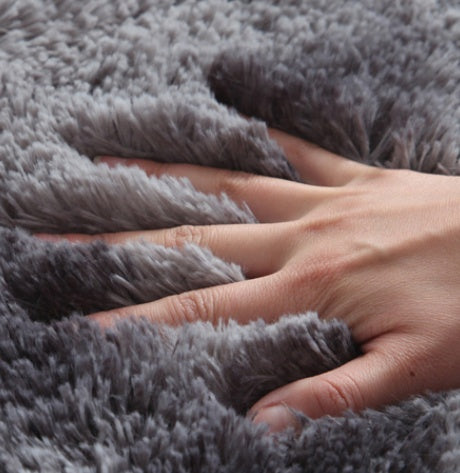 Simple Tie-Dye Long Hair Rug