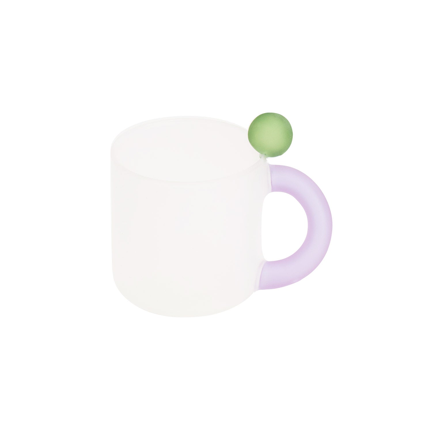 Jelly Bean Glass Mug - Handmade Colored Oblique Handle