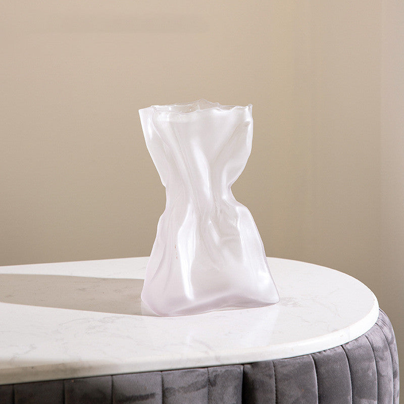 Creative Glass Bag Vase - Fashion Design