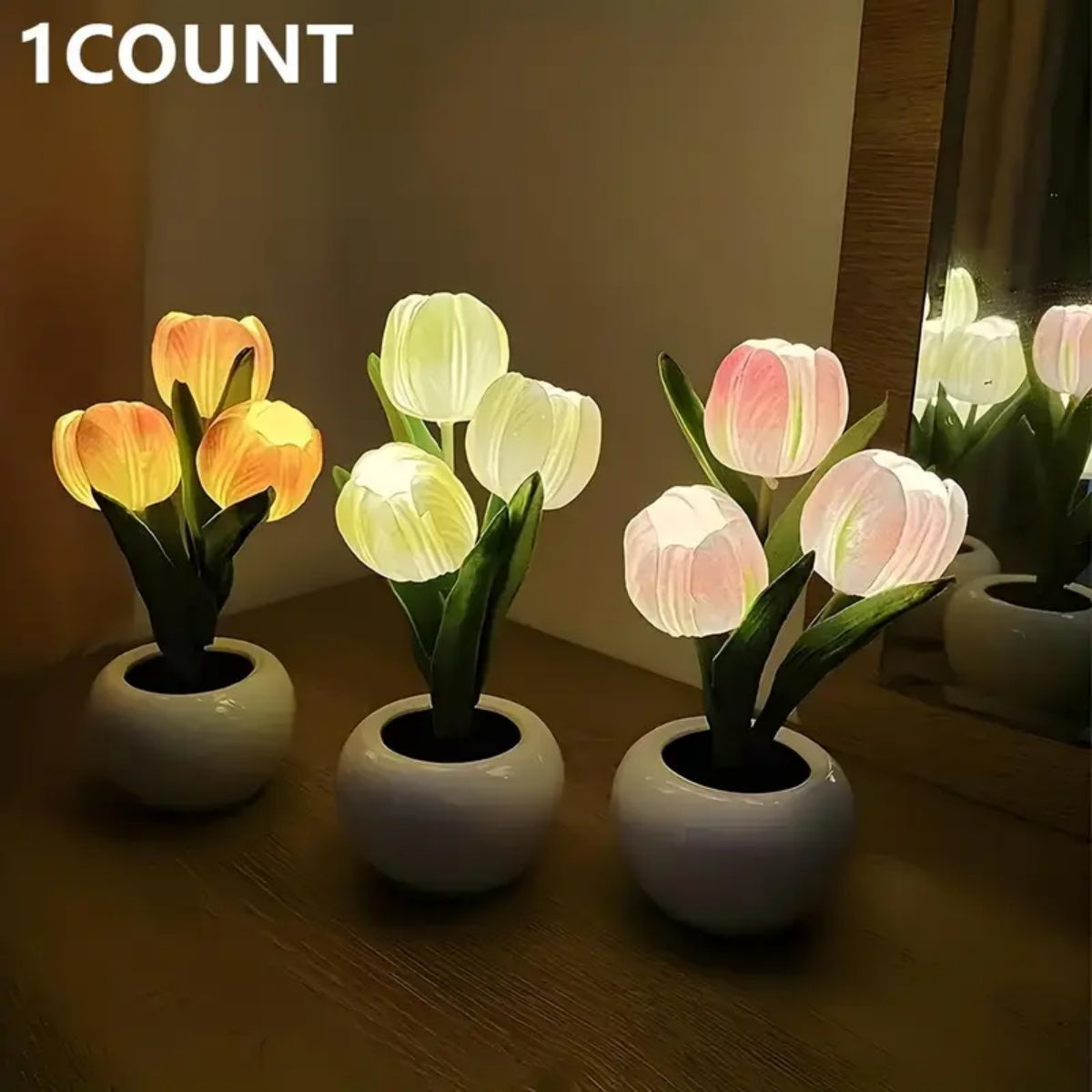 LED Tulip Table Lamp - Replica Flower Vase Desktop Decor
