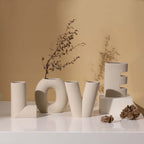Nordic LOVE Letter Ceramic Vase - Creative Stripe Art
