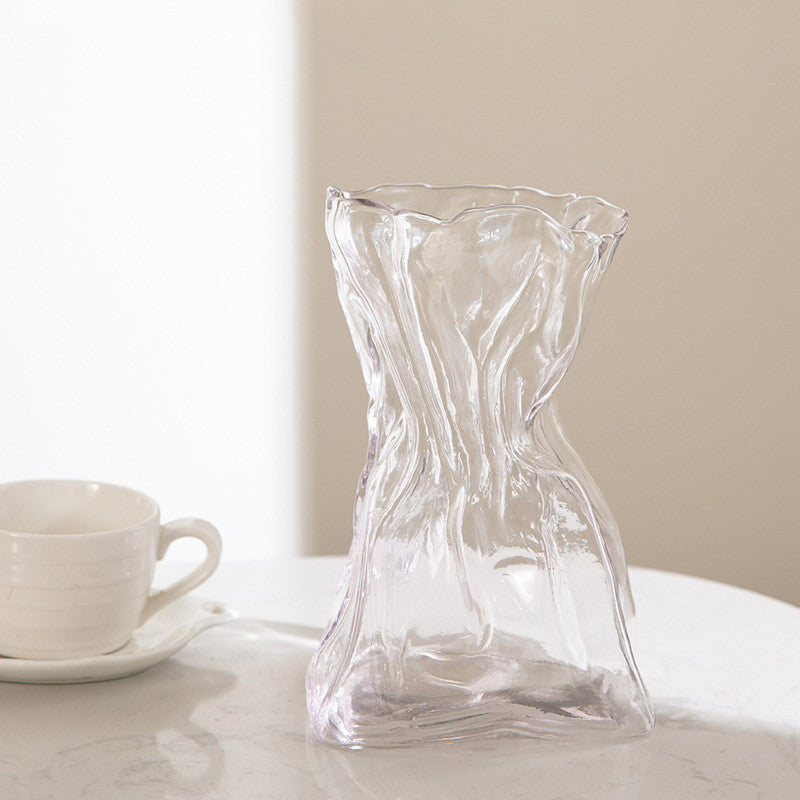 Creative Glass Bag Vase - Fashion Design