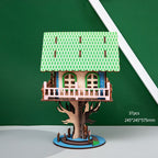 Wooden 3D Carousel Car Puzzle - Educational Stereo Toy