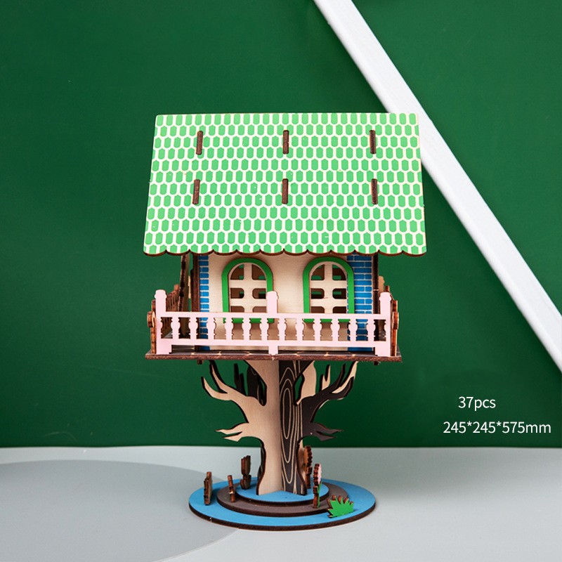Wooden 3D Carousel Car Puzzle - Educational Stereo Toy