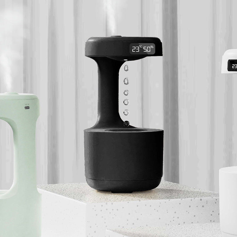 Anti-Gravity Water Drop Humidifier - Backflow with Clock