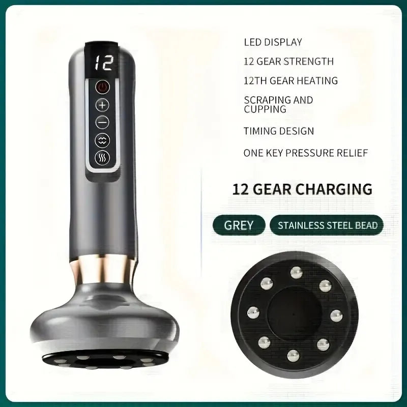 Electric Vacuum Cupping Massager - 12 Level Gua Sha