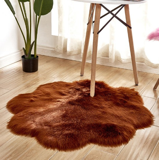 Flower Shape Faux Fur Mat