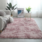 Simple Tie-Dye Long Hair Rug