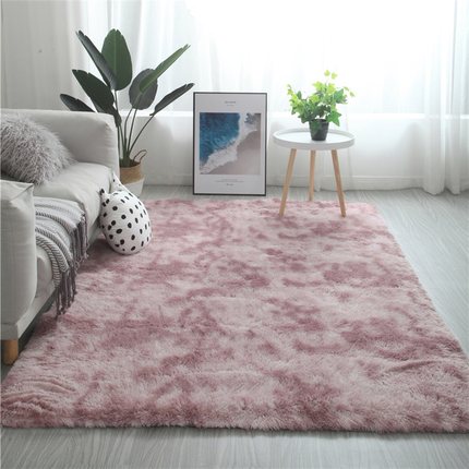 Simple Tie-Dye Long Hair Rug