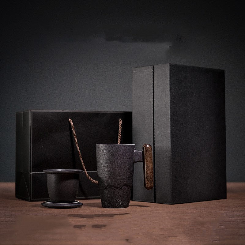 Large Capacity Ceramic Mug with Lid - Covered Coffee Cup