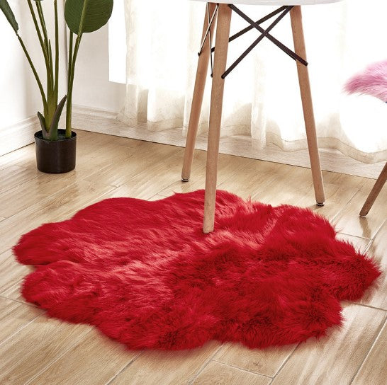 Flower Shape Faux Fur Mat