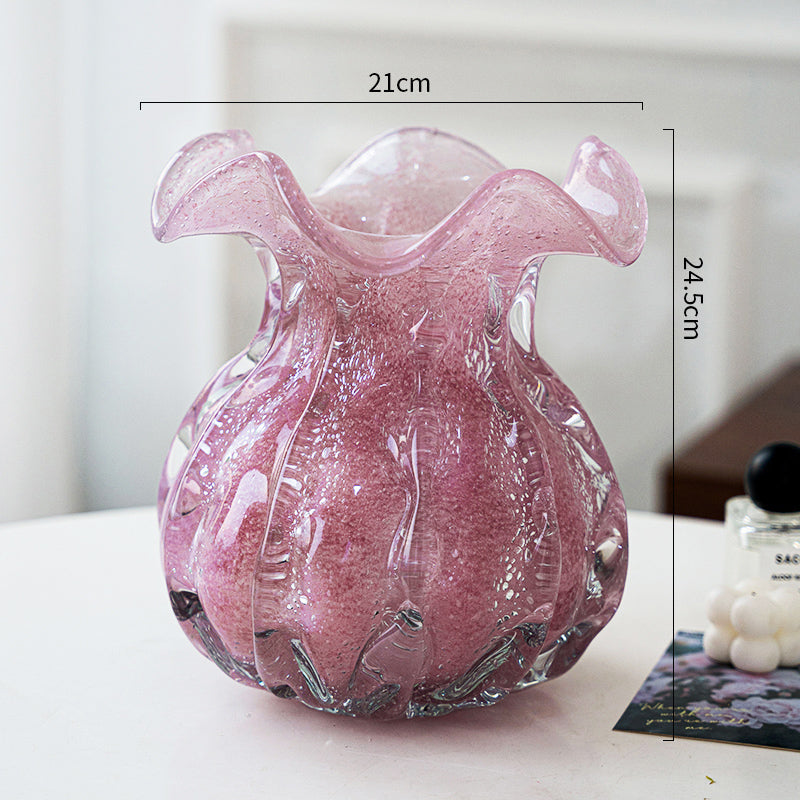 Glass Bag Flower Vase - Unique Shape