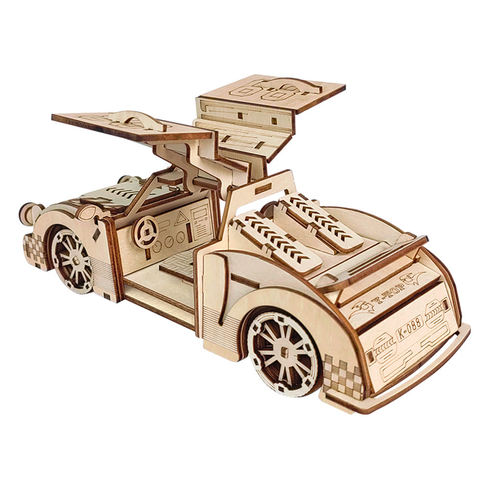 Handmade DIY Wooden Sports Car Model 3D Puzzle Puzzle