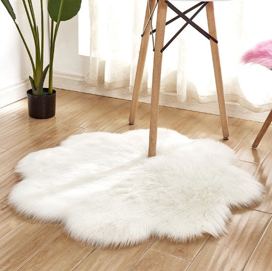 Flower Shape Faux Fur Mat