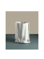 Simple Silver Ceramic Vase - Creative Irregular Ornament