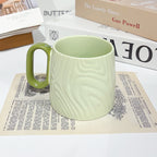 Macaron Ceramic Cup Creative Wood Grain Mug