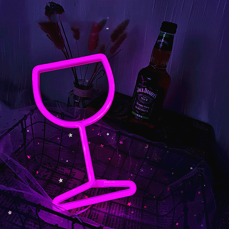 Decorative Wall LED Neon Light - Wine Glass Design
