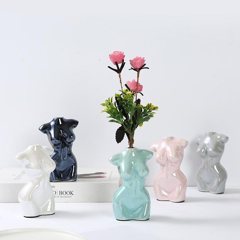 Ceramic Body Art Sculpture Vase - Decorative