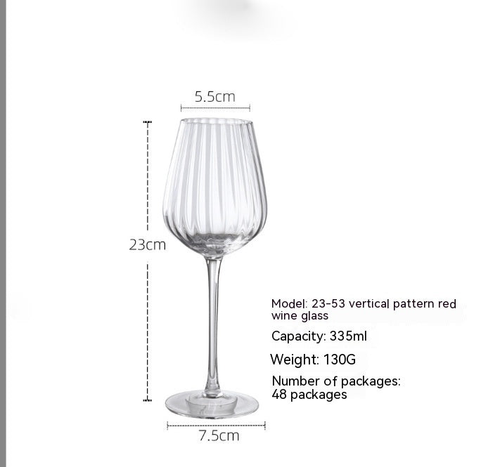 Nordic Vertical Striped Wine Glass High Leg