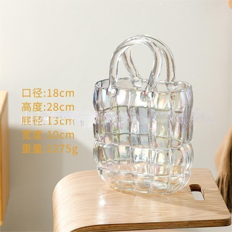 Creative Glass Handbag Vase - Decorative