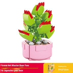 Puzzle Assembling Building Blocks Flower Pot Model Toys