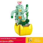 Puzzle Assembling Building Blocks Flower Pot Model Toys