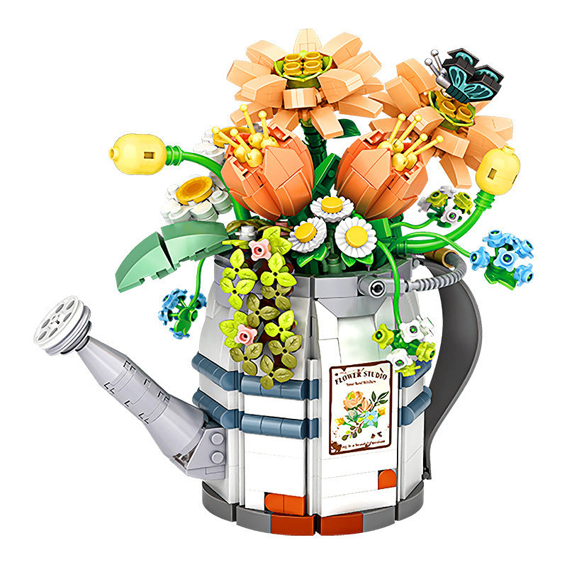 Bouquet Building Blocks Micro Flower Pot Children's Puzzle Assembly