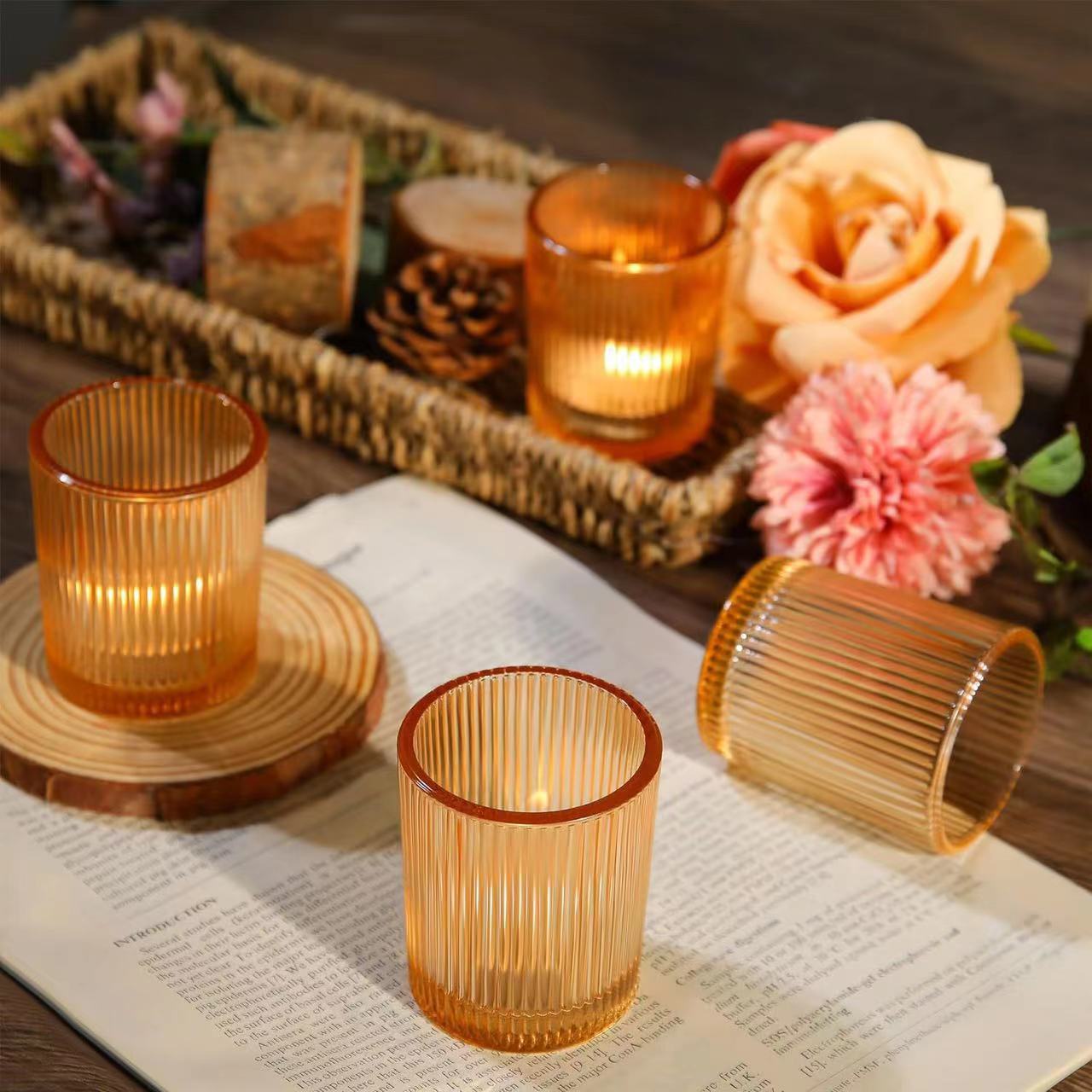 Glass Candle Holder - Elegant Home Ornament