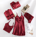 Silk Five-Piece Robe Set
