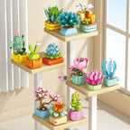 Puzzle Assembling Building Blocks Flower Pot Model Toys