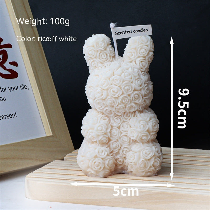 Rose Animal Soy Wax Candles - Puppy, Rabbit, Bear, Unicorn